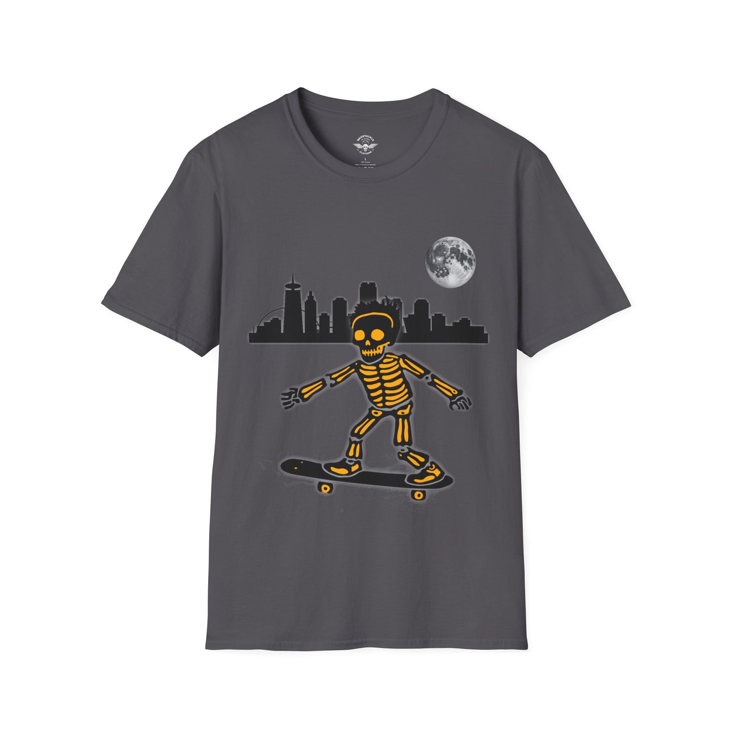 Skateboard Riding Skeleton In The Moonlight