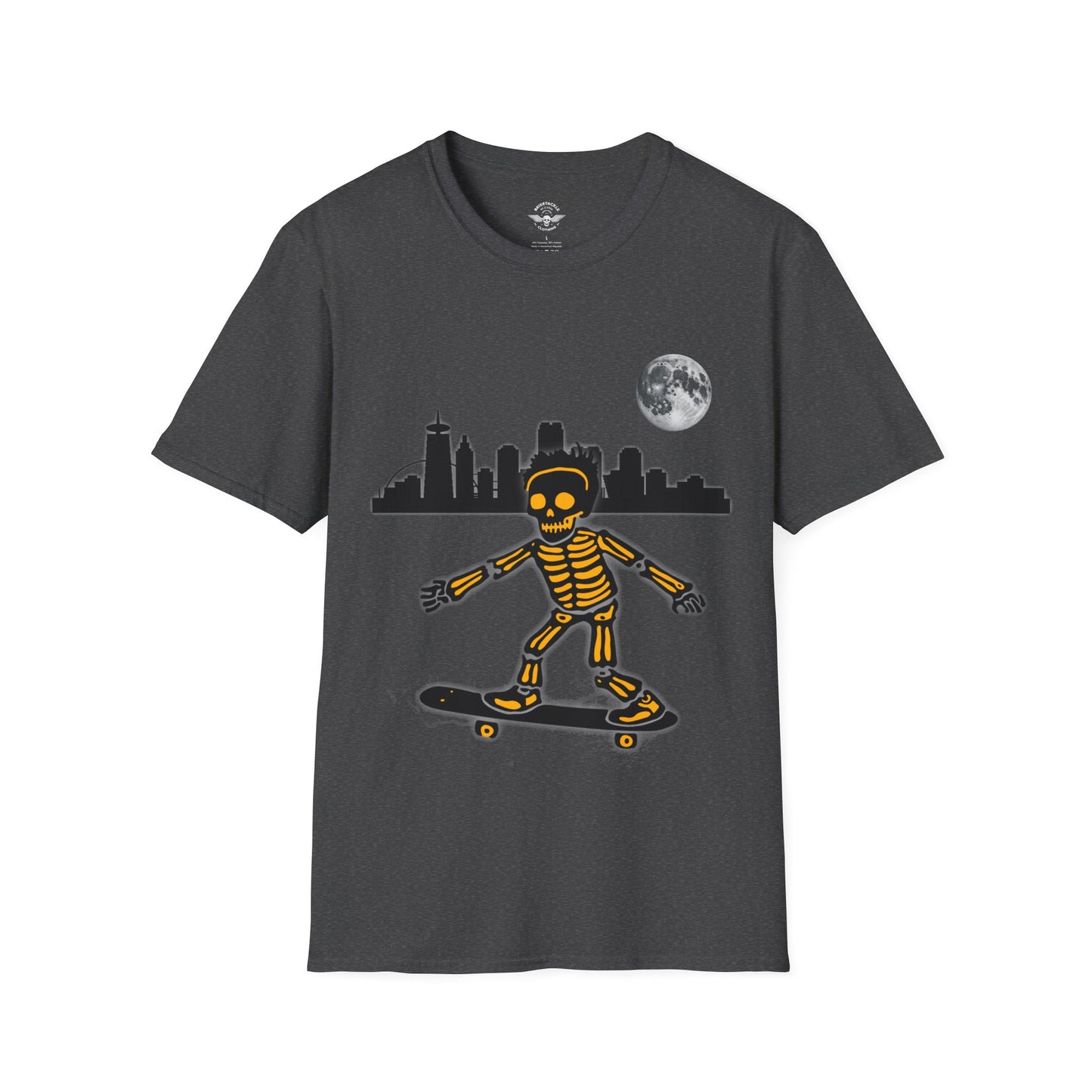 Skateboard Riding Skeleton In The Moonlight