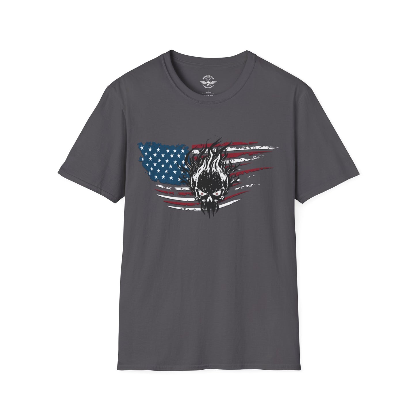 American Flag Patriotic Skull T Shirt