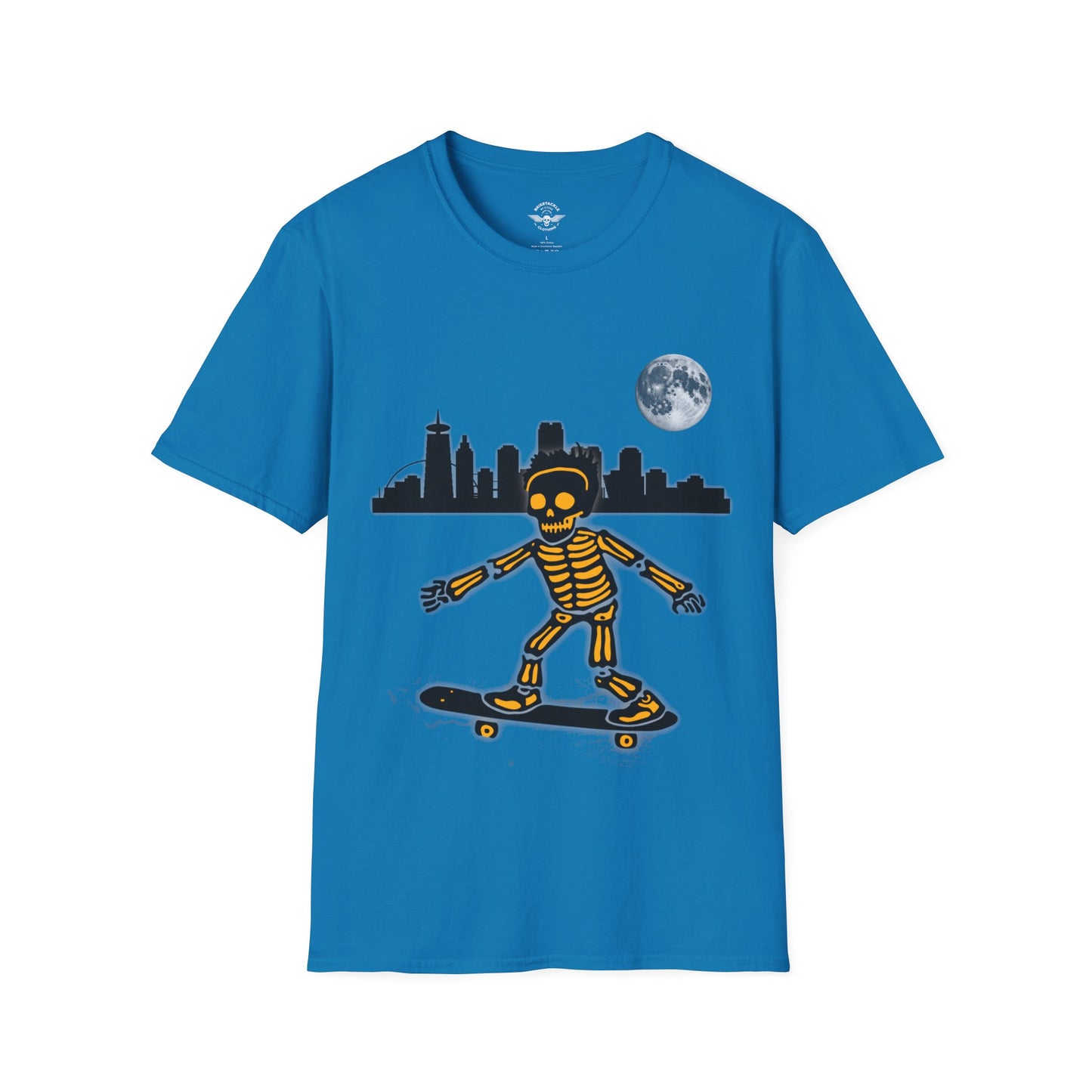 Skateboard Riding Skeleton In The Moonlight