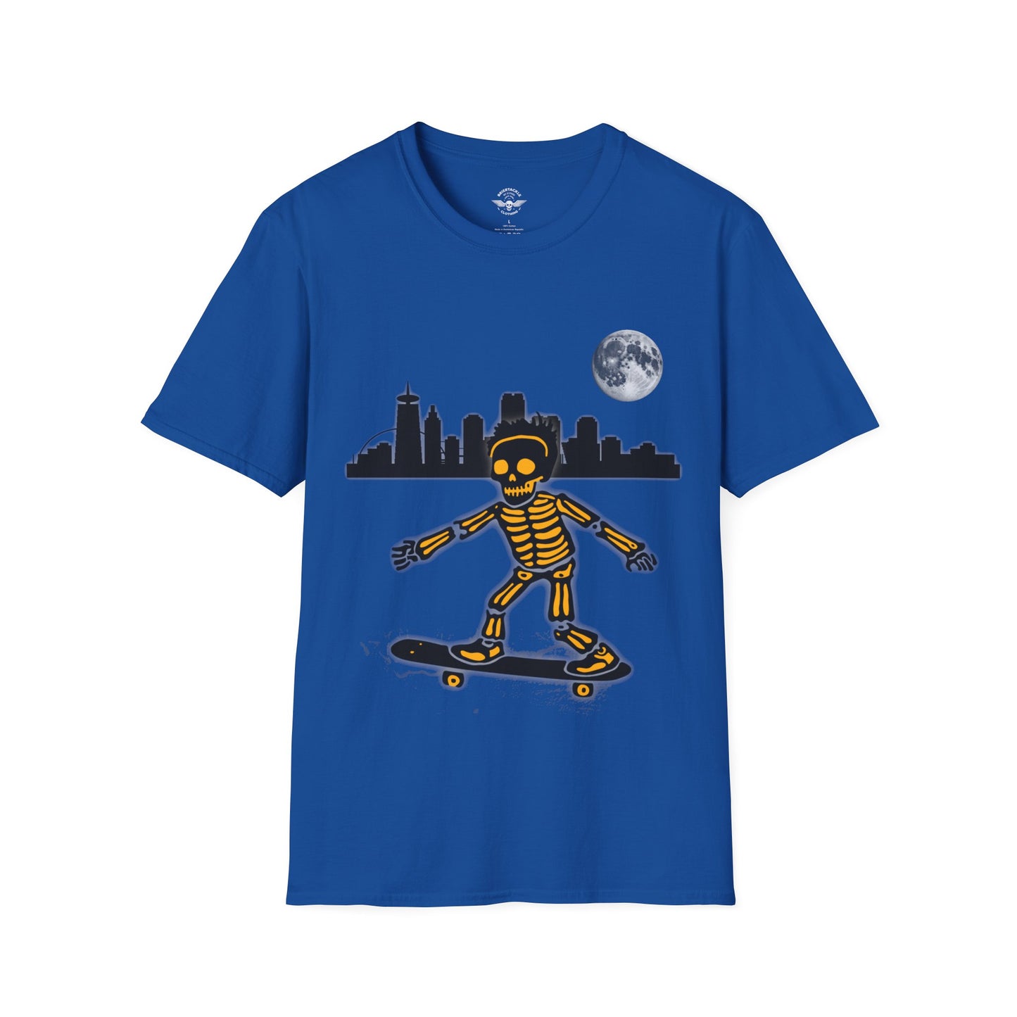 Skateboard Riding Skeleton In The Moonlight