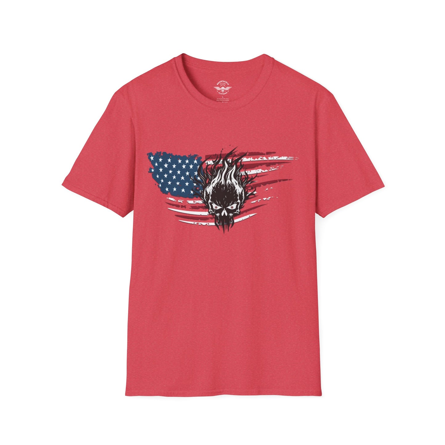 American Flag Patriotic Skull T Shirt