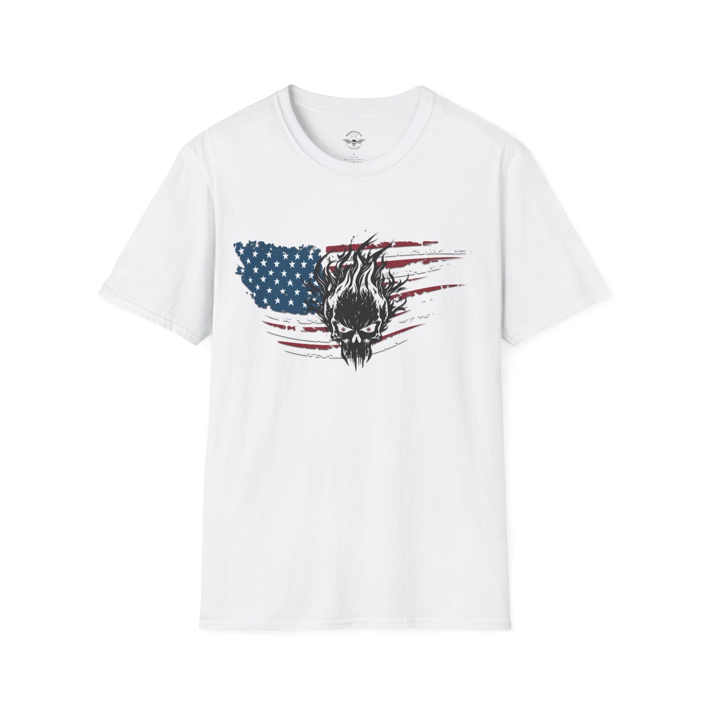 American Flag Patriotic Skull T Shirt