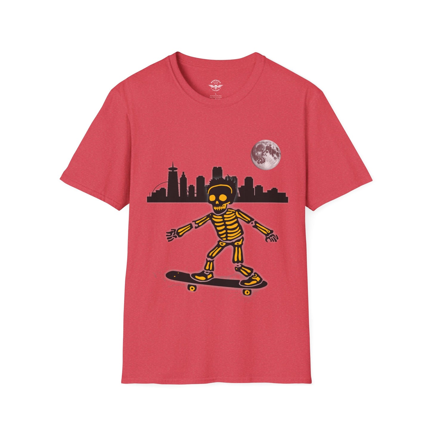 Skateboard Riding Skeleton In The Moonlight