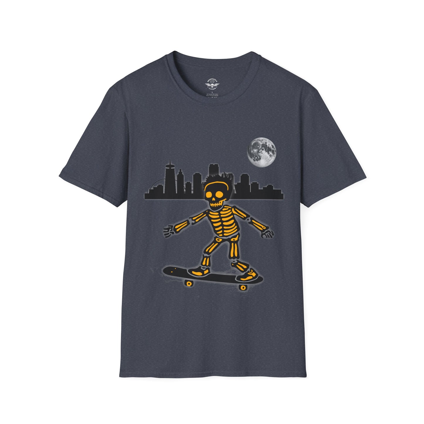 Skateboard Riding Skeleton In The Moonlight