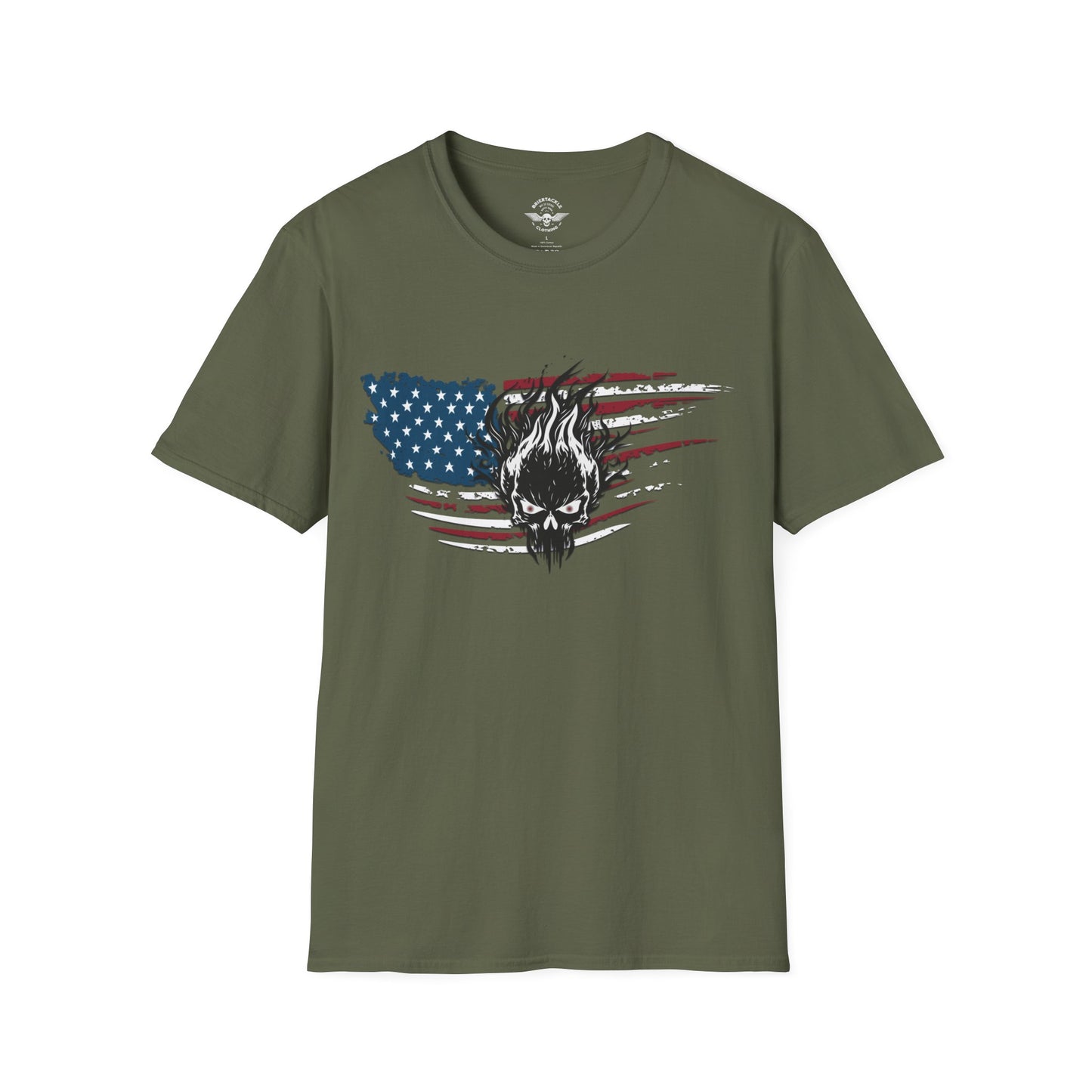 American Flag Patriotic Skull T Shirt