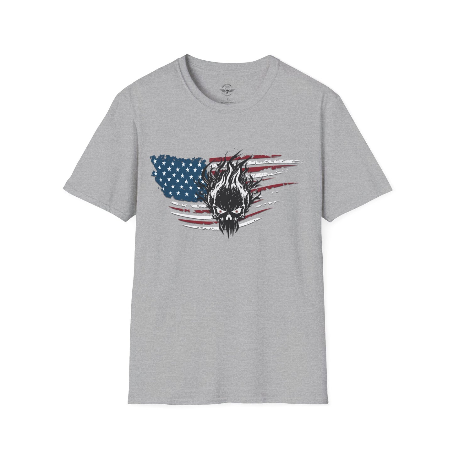 American Flag Patriotic Skull T Shirt