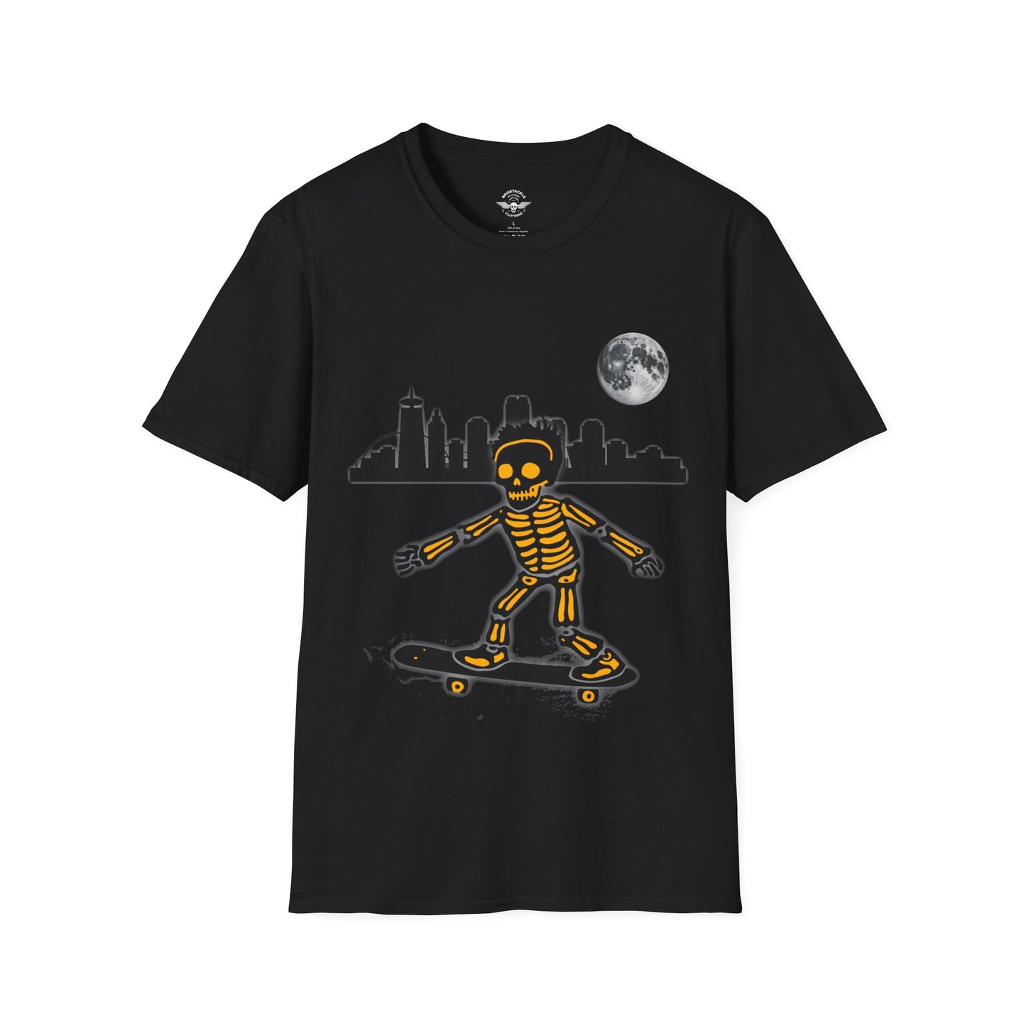 Skateboard Riding Skeleton In The Moonlight