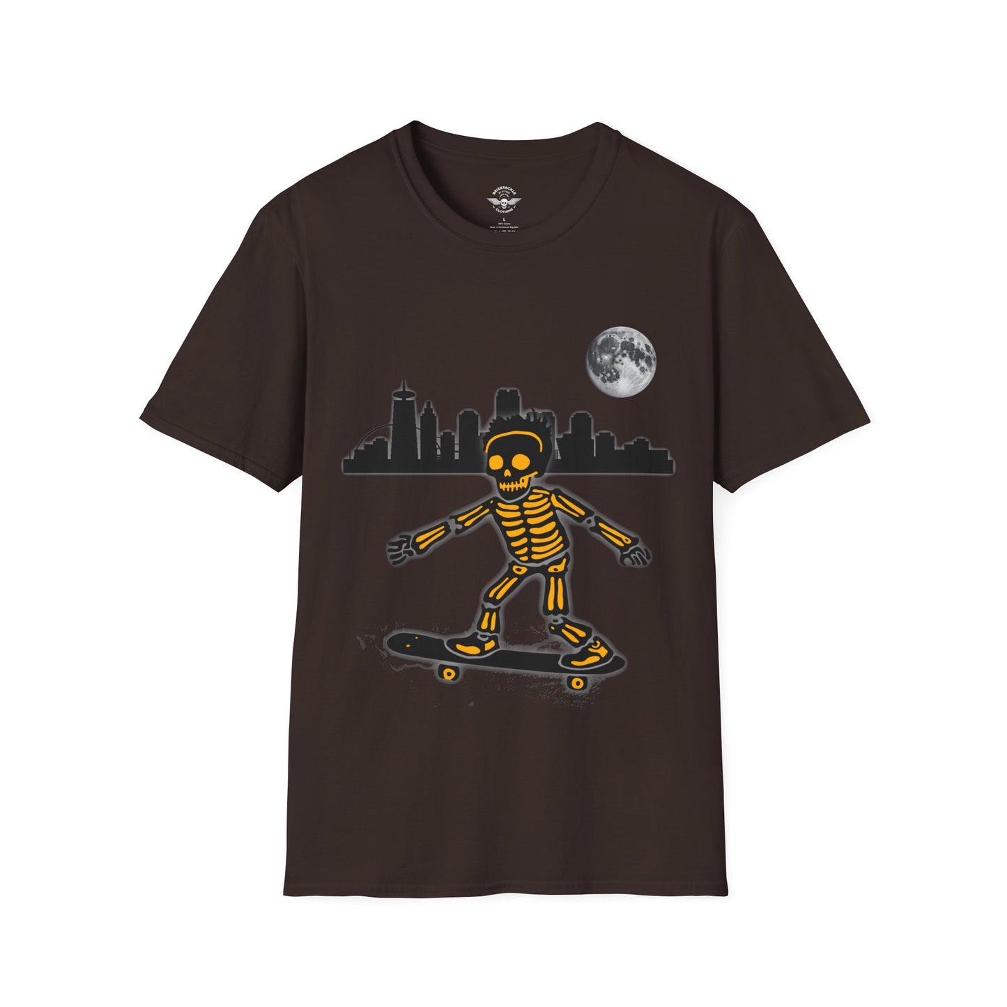 Skateboard Riding Skeleton In The Moonlight
