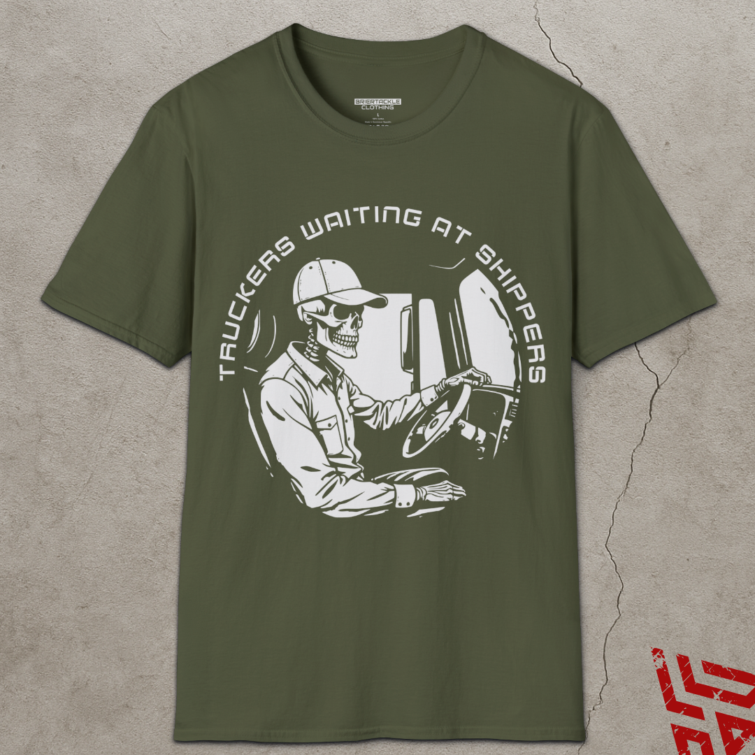 Skeleton Trucker Waiting At Shipper