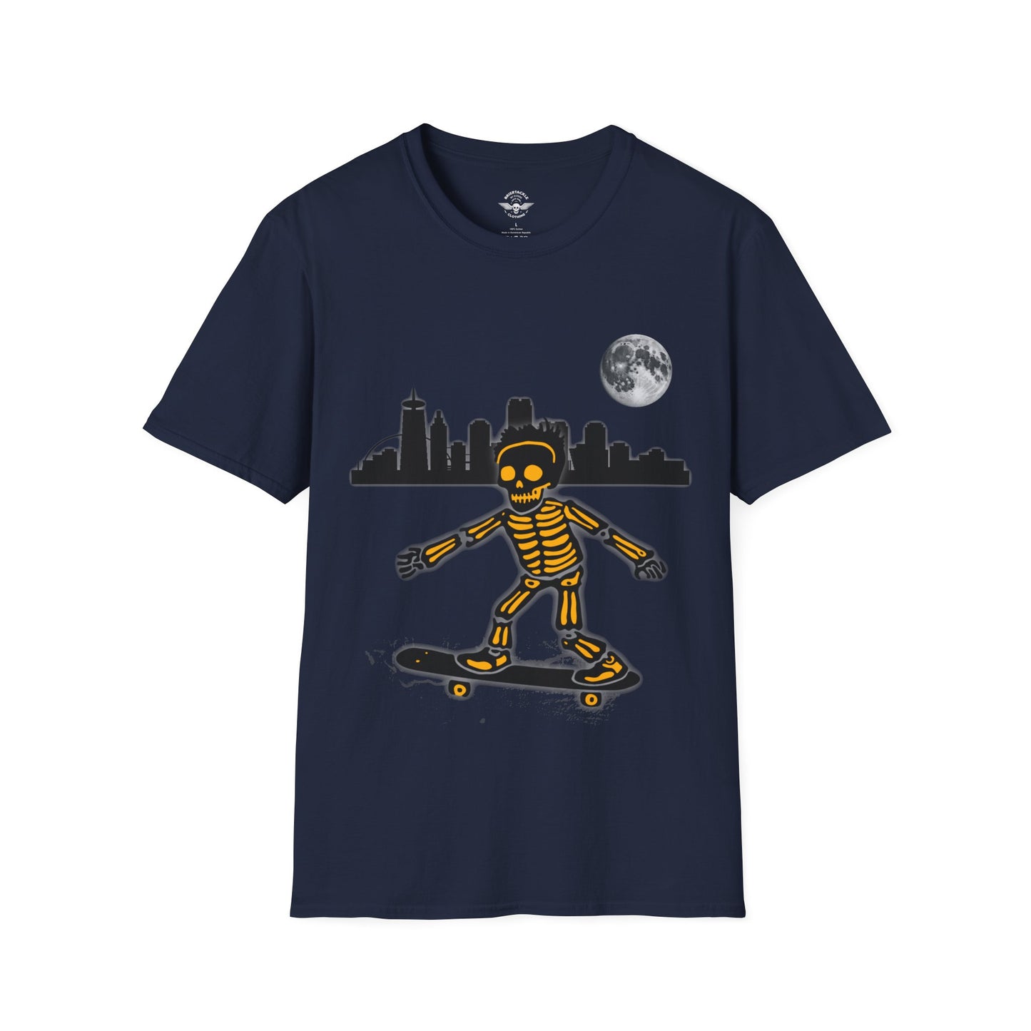 Skateboard Riding Skeleton In The Moonlight