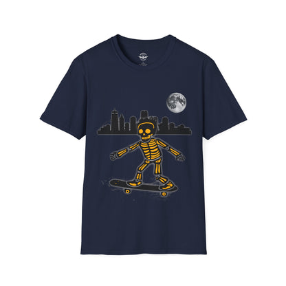 Skateboard Riding Skeleton In The Moonlight