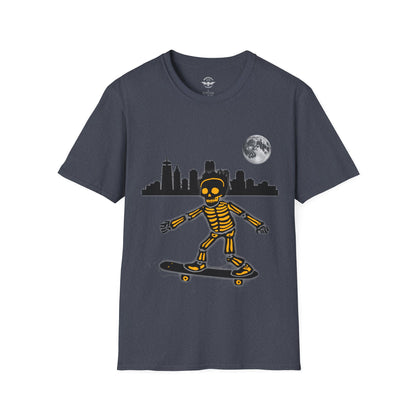 Skateboard Riding Skeleton In The Moonlight