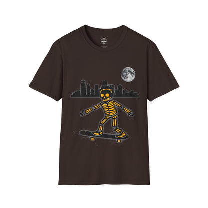 Skateboard Riding Skeleton In The Moonlight