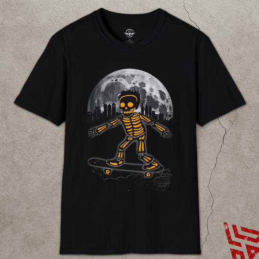 Skeleton Riding a Skateboard In The Moonlight 2
