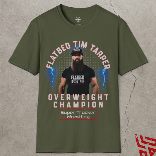 Flatbed Tim Tarper Wrestling Trucker Shirt