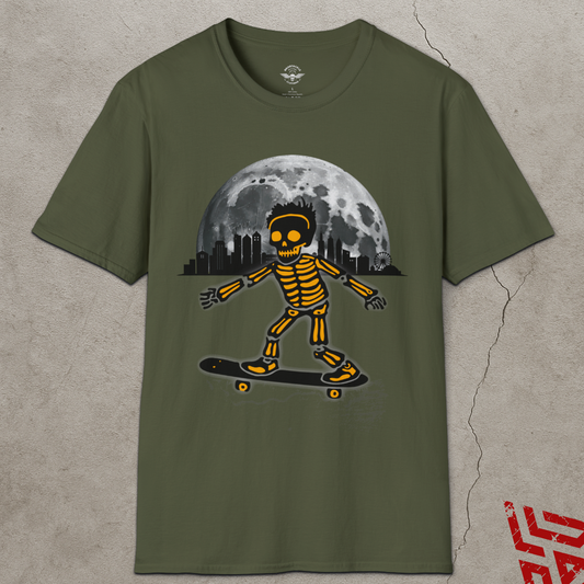 Skeleton Riding a Skateboard In The Moonlight 2
